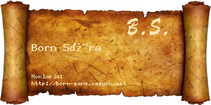 Born Sára névjegykártya