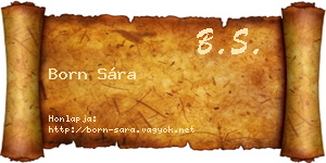 Born Sára névjegykártya