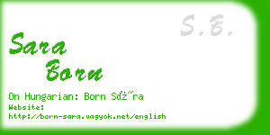 sara born business card